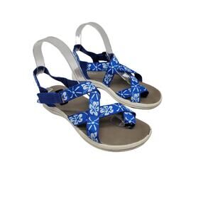 Ingaro Sport Size 7 Harbour Sandals in Hawaii Pattern Strappy Slingback Blue